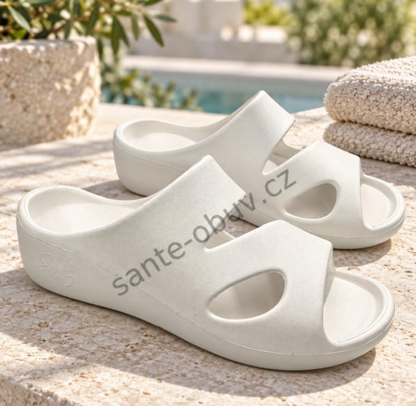 SANTÉ ZDRAV.PANTOFEL KOSATKA WHITE